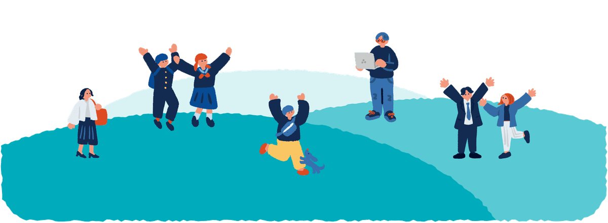 様々な人々がつながりを持っているイラスト